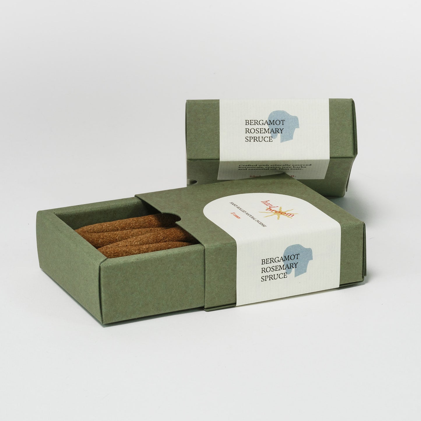 Bergamot, Rosemary and Spruce | 100% Natural Incense Cones | Hand Rolled | Pack of 11