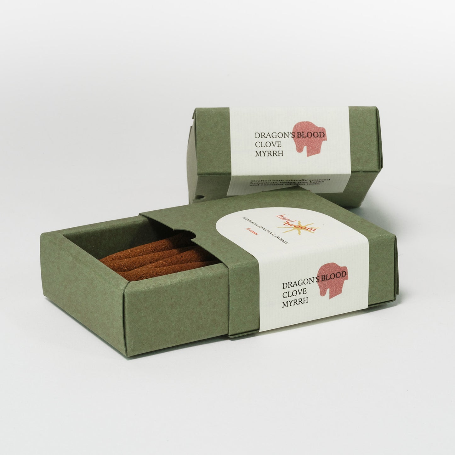 Dragon's Blood, Clove and Myrrh | 100% Natural Incense Cones | Hand Rolled | Single Box of 11 cones