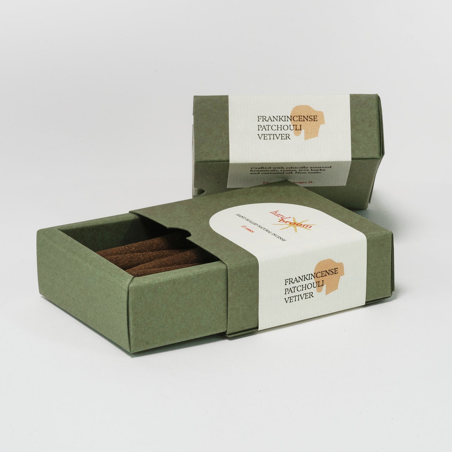 Frankincense, Patchouli and Vetiver | 100% Natural Incense Cones | Hand Rolled | Pack of 11