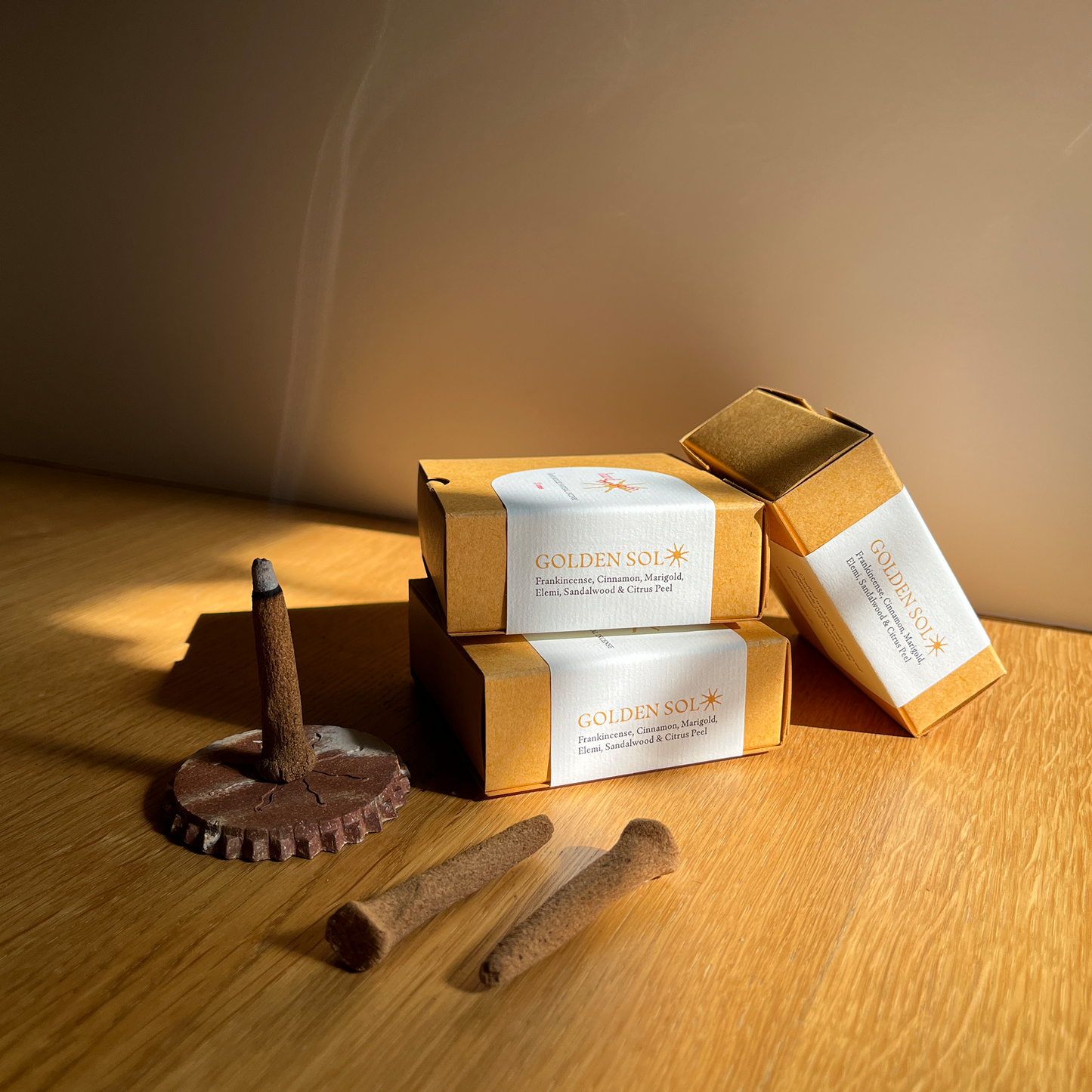 Golden Sol: A Sun-Inspired Blend | Natural Incense Cones | Box of 11 cones