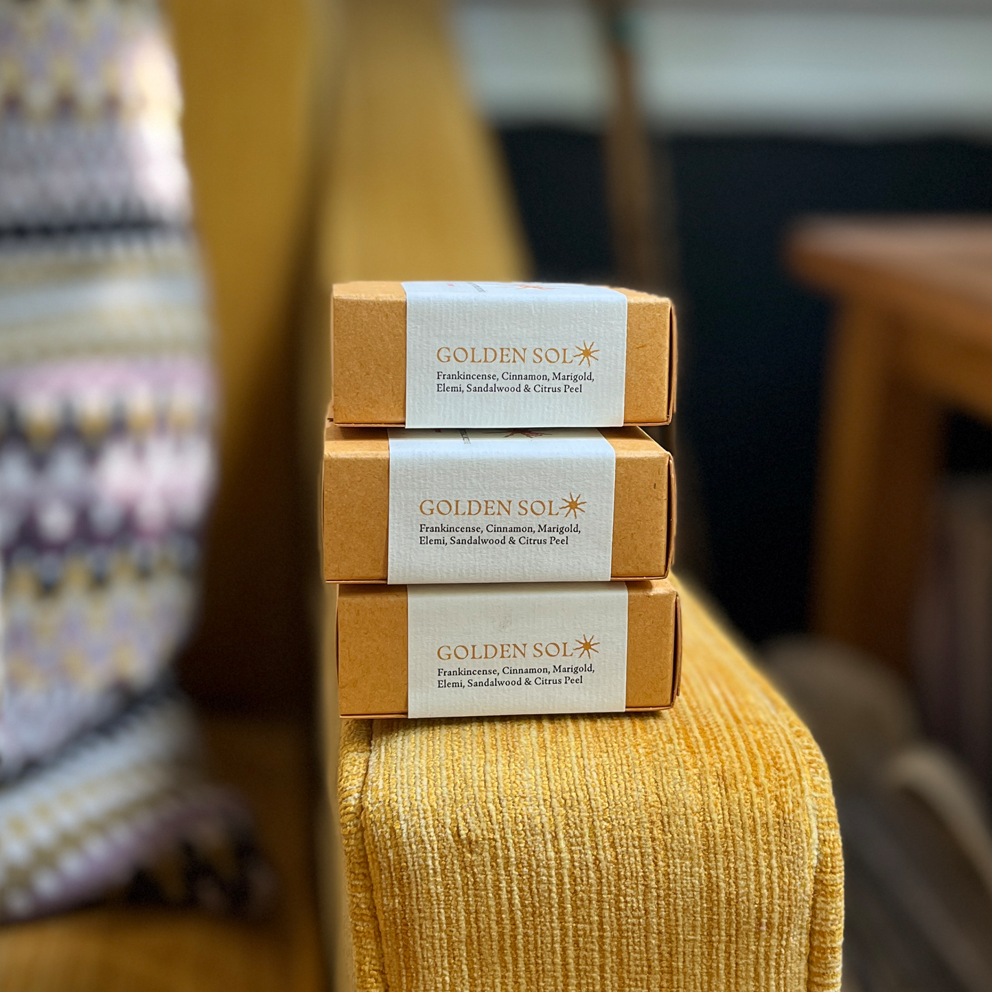 Golden Sol: A Sun-Inspired Blend | Natural Incense Cones | Box of 11 cones
