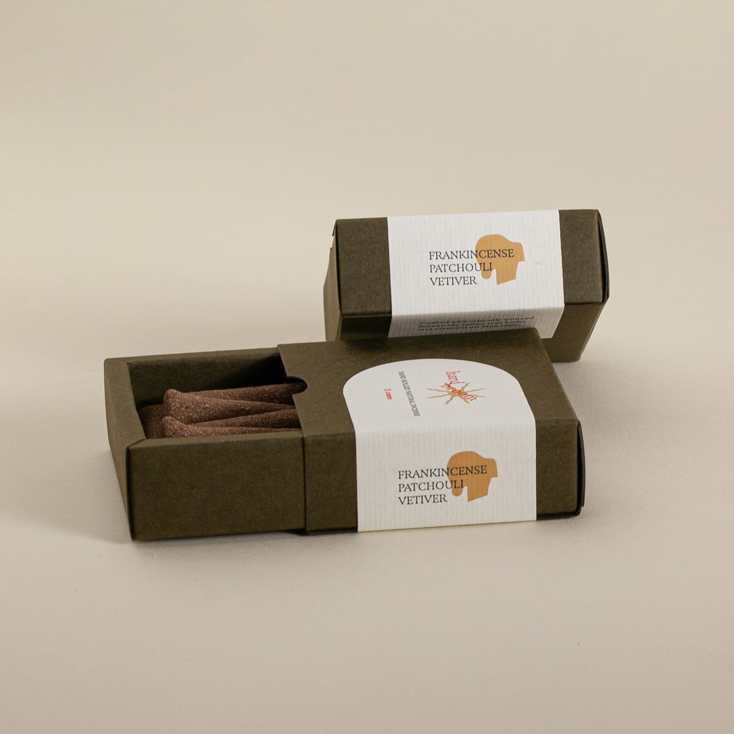 Frankincense, Patchouli and Vetiver | Natural Incense Cones | Box of 11 cones