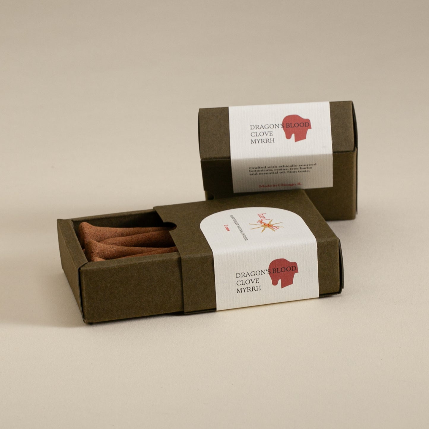 Dragon's Blood, Clove and Myrrh | Natural Incense Cones | Box of 11 cones