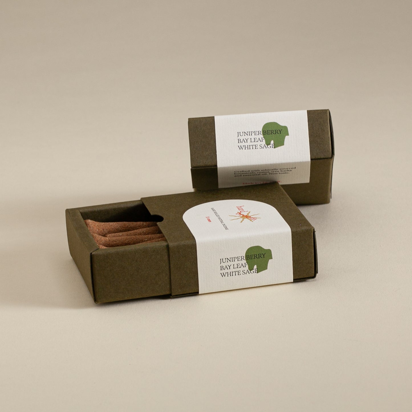 Juniper Berry, Bay Leaf and White Sage | Natural Incense Cones | Box of 11 cones