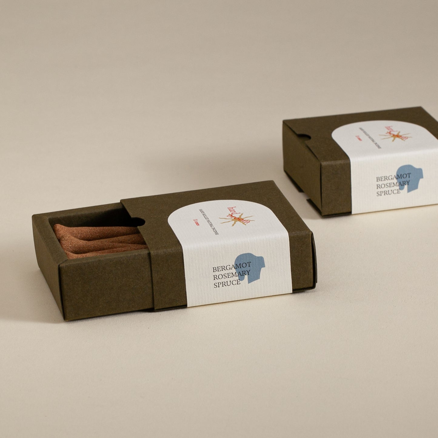 Bergamot, Rosemary and Spruce | Natural Incense Cones | Box of 11 cones