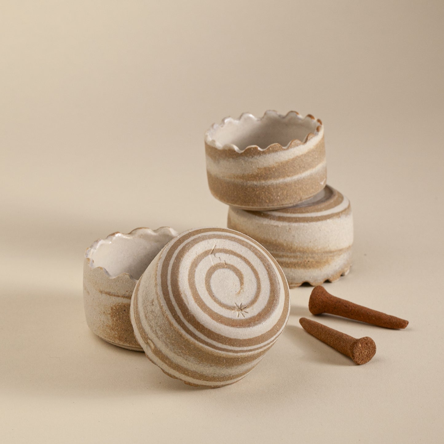 Marbled Stoneware Burner - Single - Trapdoor Studio for Hard Broom