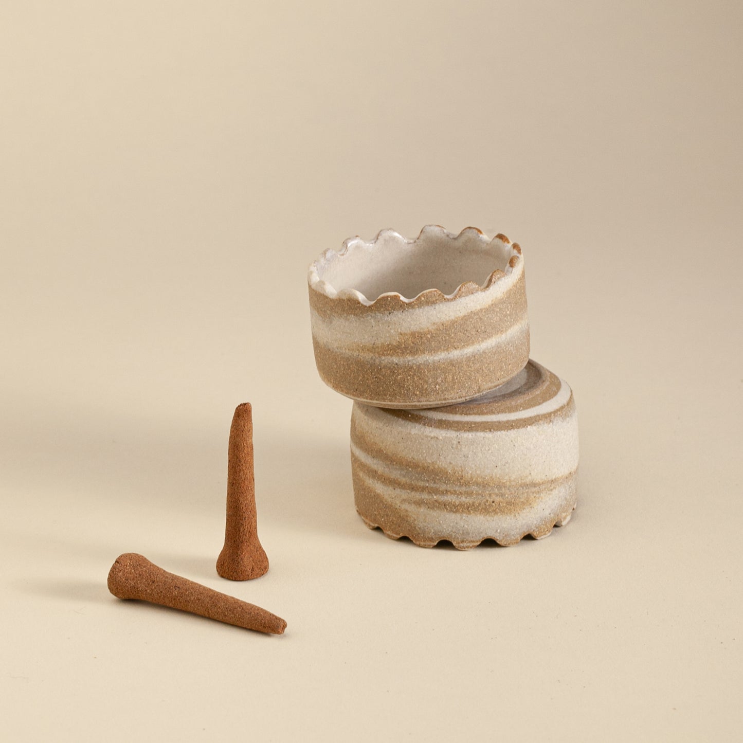 Marbled Stoneware Burner - Single - Trapdoor Studio for Hard Broom